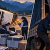 Composición digital que muestra el material electoral en Áncash tras un accidente en carretera y el robo de cédulas antes de las elecciones.